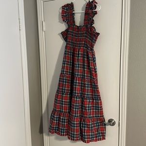 Hill House Ellie Nap Dress in red and green plaid